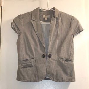 black&white stripped short sleeve blazer